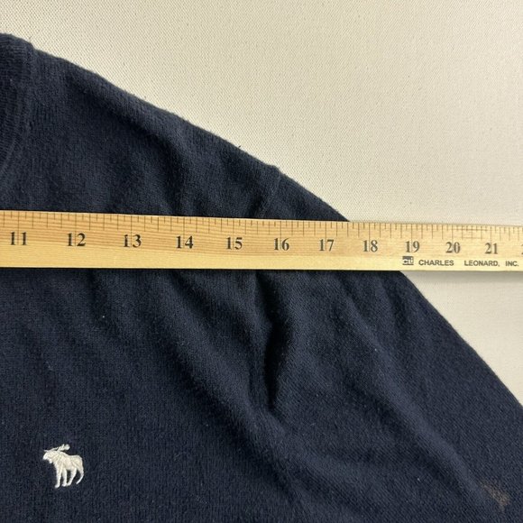 Abercrombie Fitch Mens Soft AF Sweater Size Large Blue Cashmere Blend Preppy - Picture 9 of 10